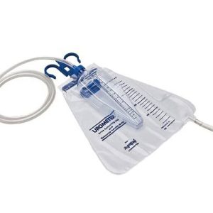 Closed ended wearable urine collection bag with uro meter